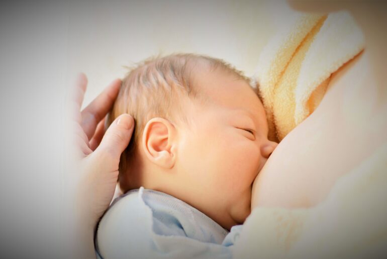 Breast milk properly given to a child during pregnancy